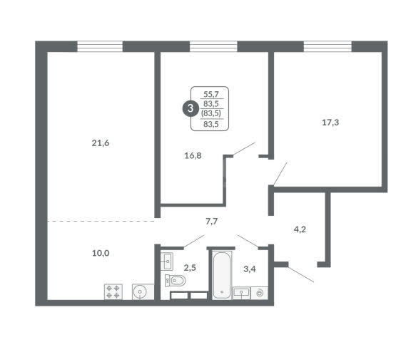 планировка квартиры 84 м2